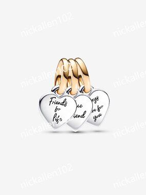 Pandora Two-tone Splittable Friendship Triple Dangle Charm